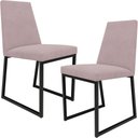 Ver imagem 1 de Kit 02 Cadeiras Para Sala De Jantar Base Aço Industrial Preto Dafne L02 Suede Rosê - Lyam Decor