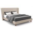 Ver imagem 1 de Cabeceira Casal Nilo 140cm com Cama Pés Madeira Suném P05 Veludo Bege - Lyam Decor