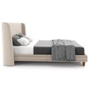 Ver imagem 5 de Cabeceira Casal Nilo 140cm com Cama Pés Madeira Suném P05 Veludo Bege - Lyam Decor