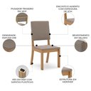 Ver imagem 3 de Cadeira Jantar Estofada Pé Madeira Kit 4 Elora Veludo Marrom H02 - Mpozenato