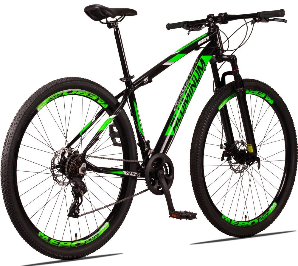 Bicicleta 29 Aluminum Raider 24 Marchas Index Freio a Disco - 17 - Verde - 1