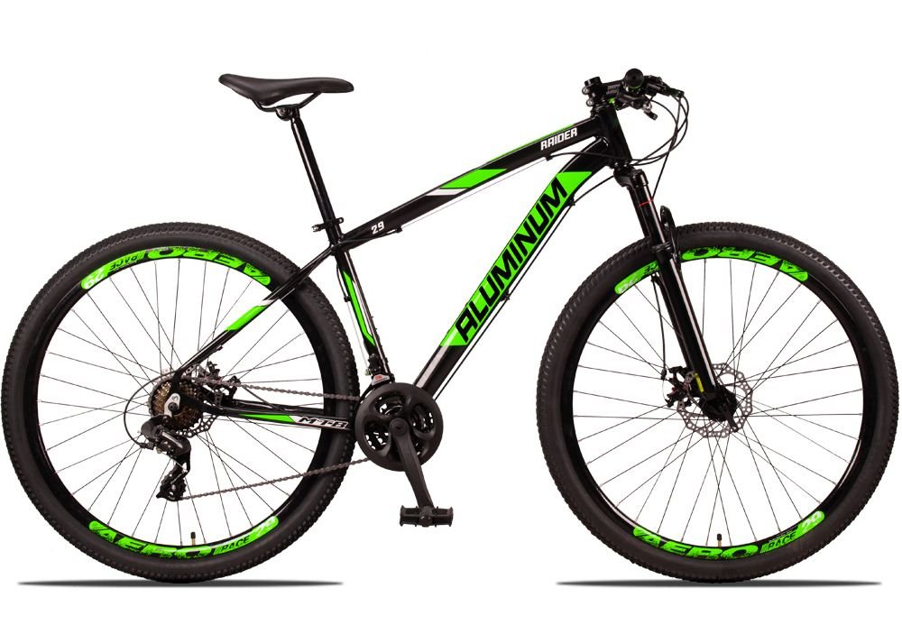 Bicicleta 29 Aluminum Raider 24 Marchas Index Freio a Disco - 17 - Verde - 3