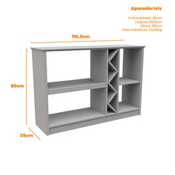 Aparador Isis p/Sala de Jantar e Estar Off White/Preto New Ceval - 2