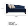 Recamier Heitor 160cm Com Almofada Lado Direito Suede Cor Azul Marinho/bege - 5