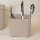 Ver imagem 6 de Kit Lixeira 2,5l Trium ou Compacta e Porta Talheres Organizador Pia Cozinha ou Bege