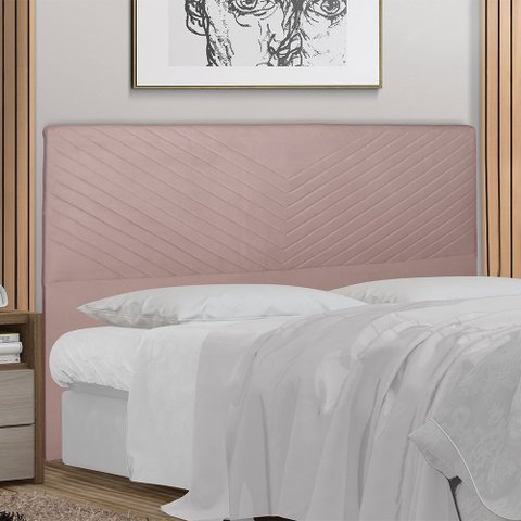 Cabeceira Cama Box Casal Viena 140 Cm Suede Rose - MV Estofados Shop