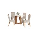 Ver imagem 1 de Mesa Jantar Lins 120 4 Cadeiras Malu Linho - Henn