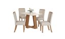 Ver imagem 1 de Mesa Jantar Lins 120 4 Cadeiras Malu Linho - Henn