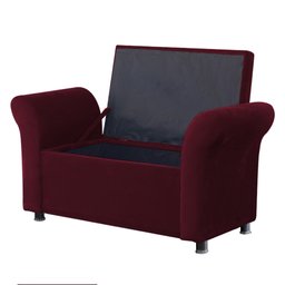 Recamier Baú Sapateira Louis 160x Cama Queen Size Suede Vinho - Majú Deor - 2