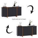 Ver imagem 5 de Aparador Flow Sense 4 Portas MDF-MDP 160cm Preto EJ Móveis
