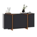 Ver imagem 1 de Aparador Flow Sense 4 Portas MDF-MDP 160cm Preto EJ Móveis