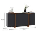 Ver imagem 3 de Aparador Flow Sense 4 Portas MDF-MDP 160cm Preto EJ Móveis