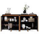 Ver imagem 4 de Aparador Flow Sense 4 Portas MDF-MDP 160cm Preto EJ Móveis