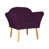 Poltrona Decorativa Para Sala Comercial Amélia Suede Roxo - LM DECOR - 2
