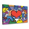 Quadro Decorativo Romero Britto Sala Casal Heart Kids - 1