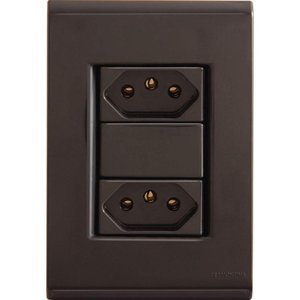 Conjunto 4x2 com 2 Tomadas 2p+t 10 a 250 V Tramontina Liz Grafite Tramontina