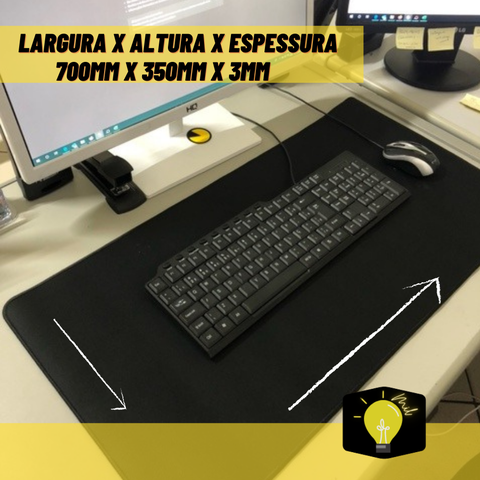 Mousepad Gamer Borda Costurada Grande 70 X 35 Cm - Vermelho