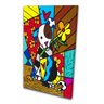 Quadro Romero Britto Pin Em Arte Cachorrinho Com Flor - 1