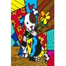 Quadro Romero Britto Pin Em Arte Cachorrinho Com Flor - 3