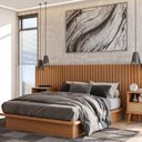 Ver imagem 3 de Cama de Casal Tamanho Casal Estilo Japonês 165cm 100% MDF Freijó Amadeirado Marrom