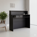 Ver imagem 2 de Balcão Caixa de 1,215m para Atendimento Recepção Consultório Escritório Lojas Cor Preto