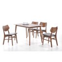 Ver imagem 3 de Kit 2 Peças Cadeira Edna Nogueira com Assento Pvc Preto - Rivatti