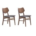 Ver imagem 1 de Kit 2 Peças Cadeira Edna Nogueira com Assento Pvc Preto - Rivatti