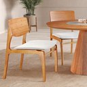 Ver imagem 4 de Mesa de Jantar Allure Vidro Centro com 4 Cadeiras Valença Linho Off White 130x130