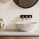 Ver imagem 4 de Papel de Parede Lavavel para Banheiro Cozinha Revestimento Mármore Crema Marfil Tacolado 0,58 X 1,00