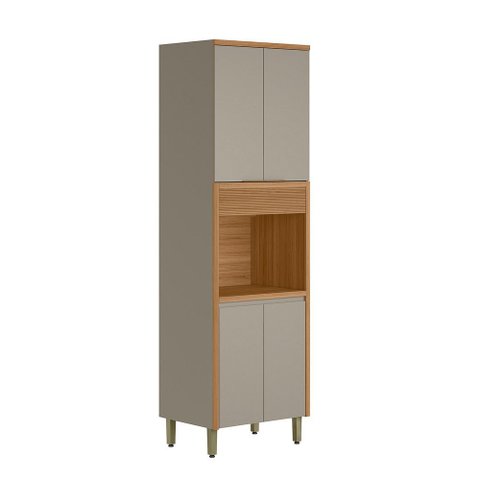 Torre Simples Arya 70cm 100% Mdf Jequitibá/gris Fosco - Sallar Home