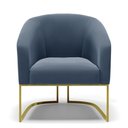 Ver imagem 6 de Poltrona Stella Suede Azul Marinho Base Industrial Dourada - D’Rossi