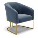 Ver imagem 5 de Poltrona Stella Suede Azul Marinho Base Industrial Dourada - D’Rossi