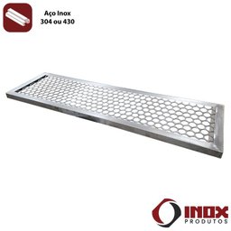 Grelha Inox com Tela Moeda - Modelo 03 - Inox 430 - 100x25x2,5 Cm - 1