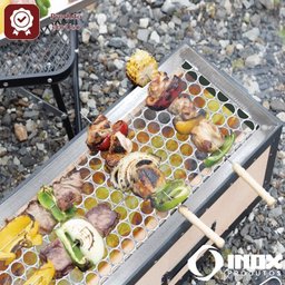 Grelha Inox com Tela Moeda - Modelo 03 - Inox 430 - 100x25x2,5 Cm - 5