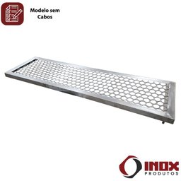Grelha Inox com Tela Moeda - Modelo 03 - Inox 430 - 100x25x2,5 Cm - 4