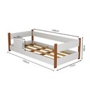 Ver imagem 3 de Cama Juvenil Serena com Colchão Incluso + Acabamento Premium em Mdf Branco/mel