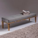 Ver imagem 5 de Recamier Decorativo 140cm Martínez Linho Pés Madeira Cinza/Natural - Gran Belo