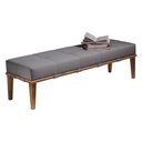 Ver imagem 1 de Recamier Decorativo 140cm Martínez Linho Pés Madeira Cinza/Natural - Gran Belo