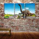 Ver imagem 2 de Quadro canvas 55x110 dinossauro na estrada retrô