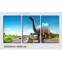Ver imagem 1 de Quadro canvas 55x110 dinossauro na estrada retrô