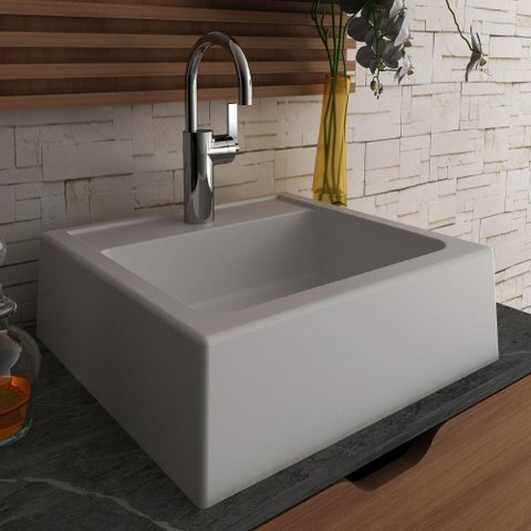 Cuba Pia para Banheiro 35x11,5x34 Cm Bn3630 Tecnomobili Branco