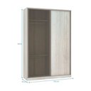 Ver imagem 3 de Guarda-roupa Solteiro Luciane 2 Portas de Correr 3 Gavetas Prime Plus Alumínio com Vidro 8 Cm
