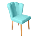 Ver imagem 3 de Kit 2 Cadeiras Poltrona Sala de Jantar Penteadeira Reforçada Decorativa Pétala Suede Azul Tifany