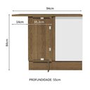 Ver imagem 3 de Balcão Armário de Cozinha de Canto 1 Porta Rustic/Branco Glamy Madesa