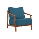 Ver imagem 2 de Poltrona Decorativa Vita Estofada Linho Azul Marinho - Mel