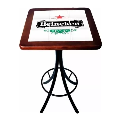 Mesa Quadrada Bistrô Azulejo Heineken - Imbuia