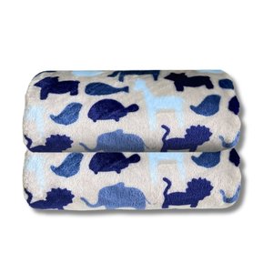 Cobertor Infantil 0,80x1,10 Luxo Safari Azul Bebê