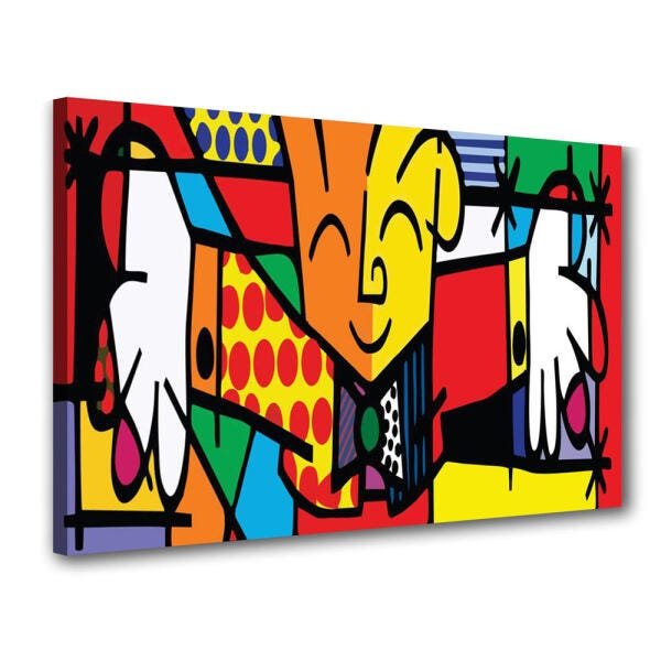 Quadro Tela Canvas Decorativo o Abraço Romero Britto | MadeiraMadeira
