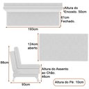 Ver imagem 3 de Sofá Cama Tom 2 Lugares 193cm Linho Cinza - Sallar Home