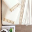 Ver imagem 2 de Jogo de Lençol Casal King 4 Peças Percal 400 Fios 100% Algodão Fio Egípico Acetinado - Off White